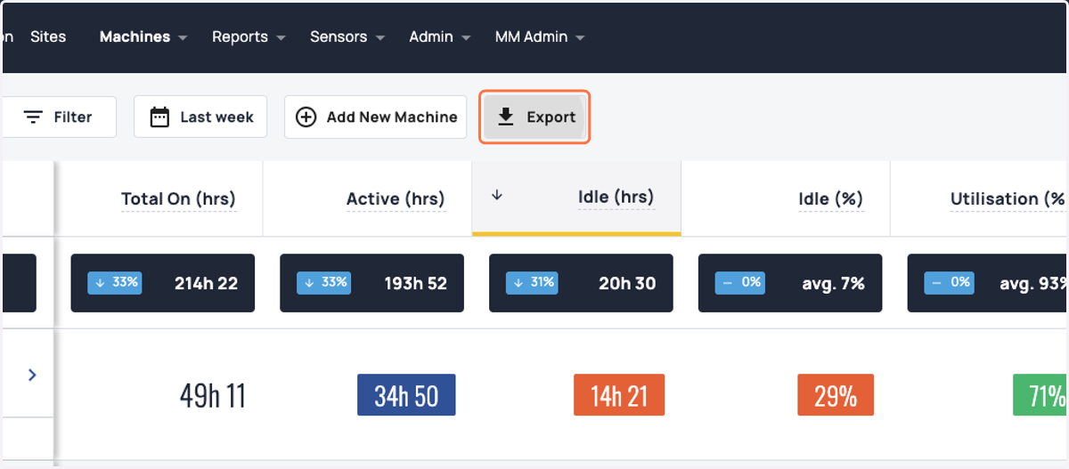 Click on Export