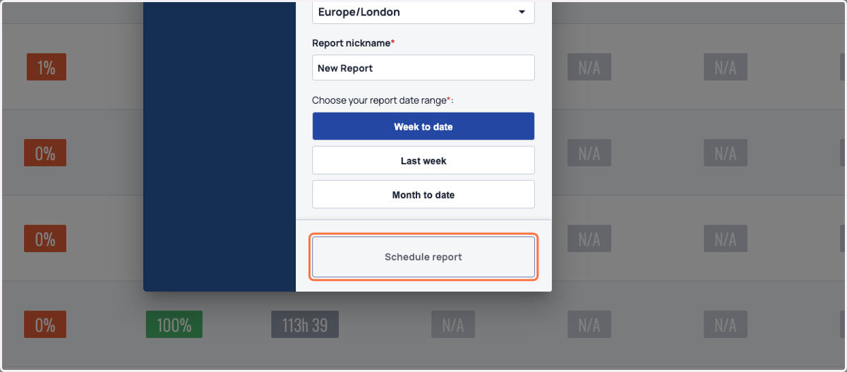 Click on Schedule report