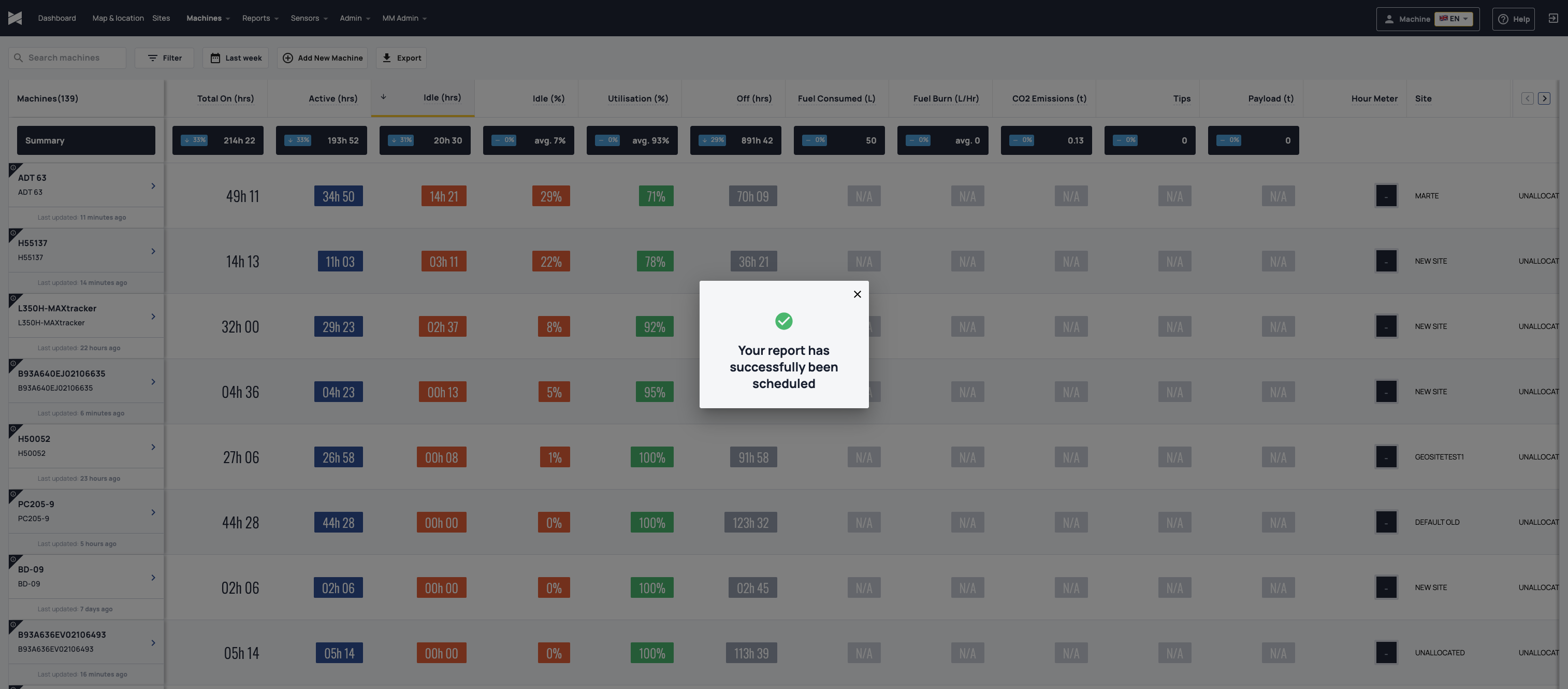 Your report has successfully been scheduled