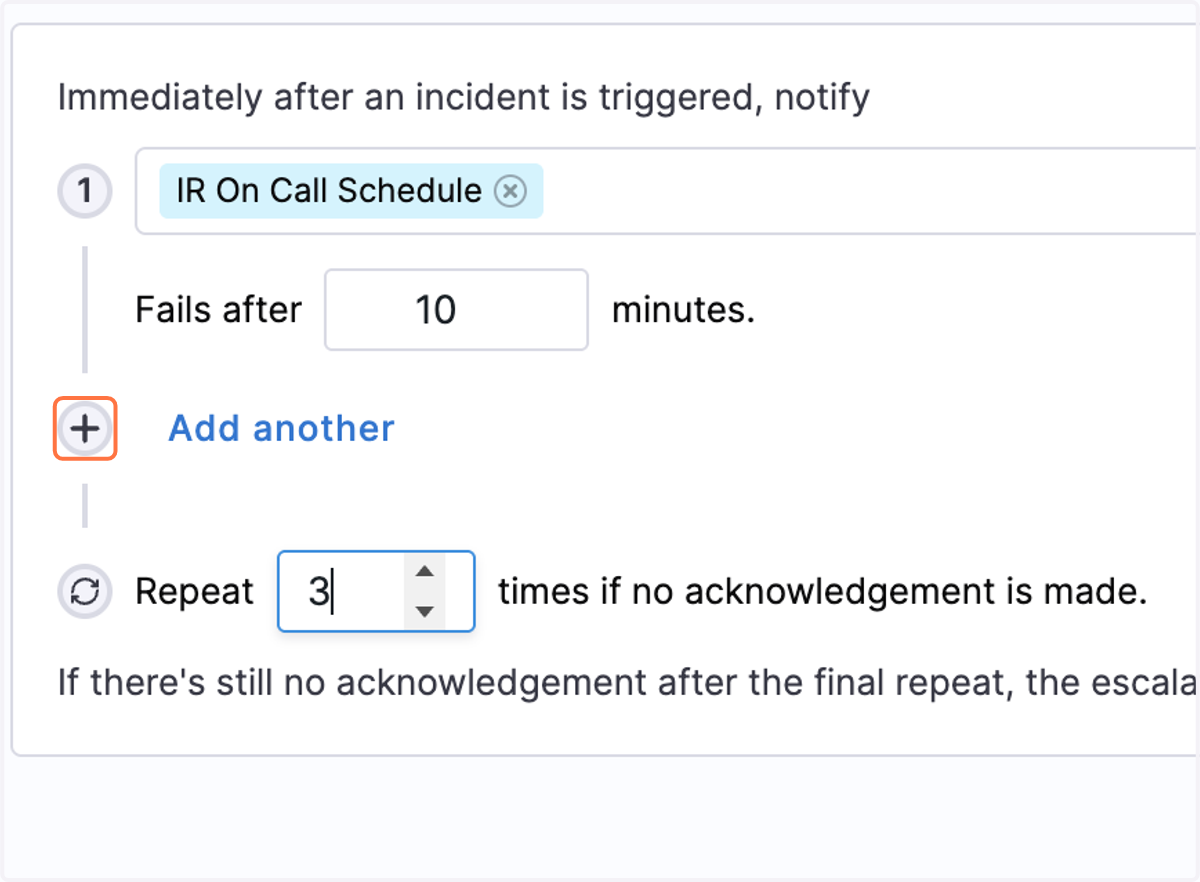 Click on the '+' icon to add another schedule details.