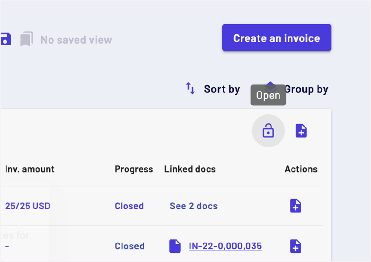 You can make to opposite action by clicking on "Open" to re-open trucks or containers
