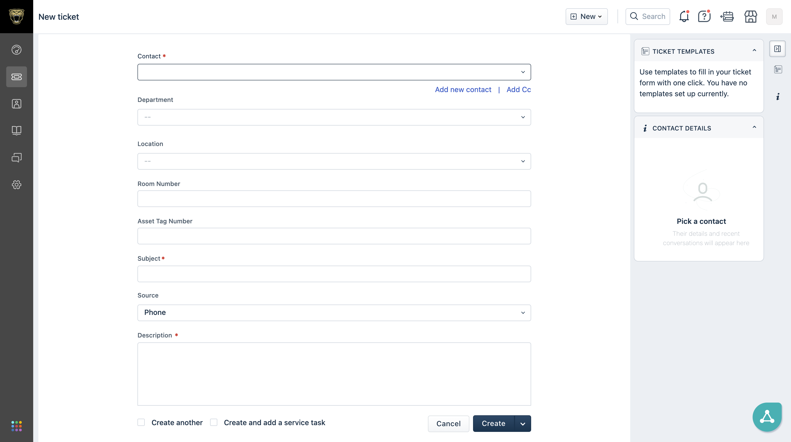 Type your information in the contact field.