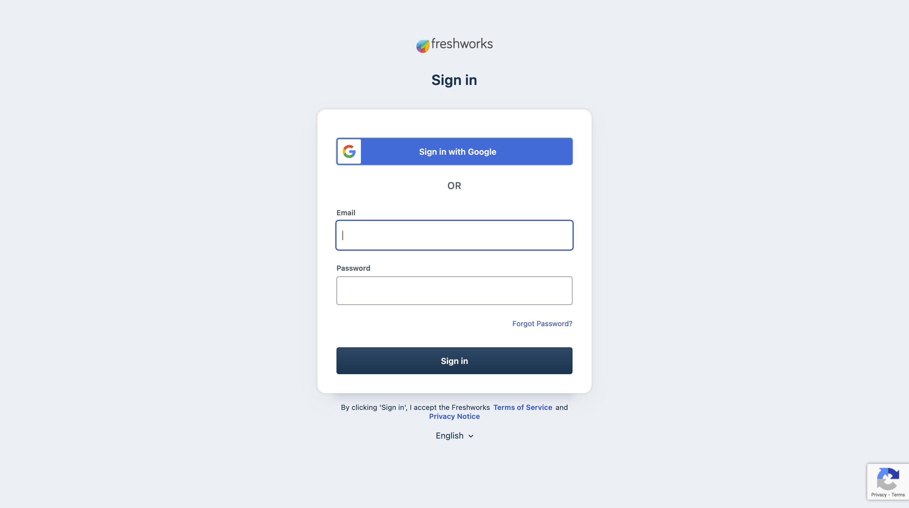 Click on Sign in with Google