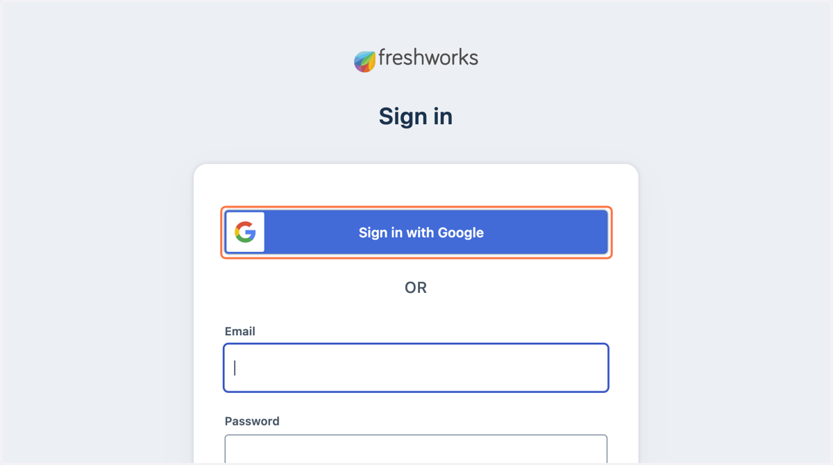 Click on Sign in with Google