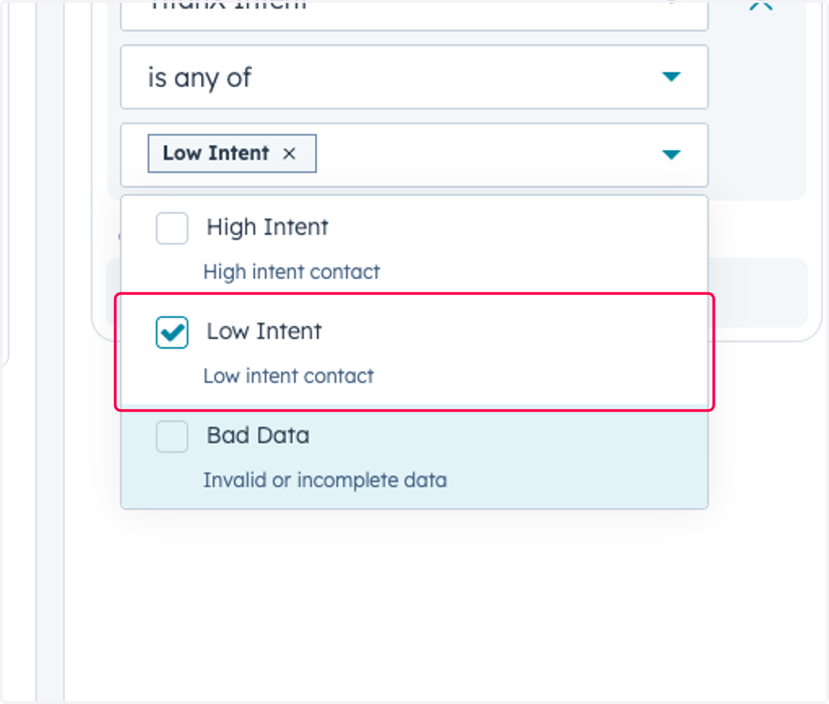Check Low Intent…