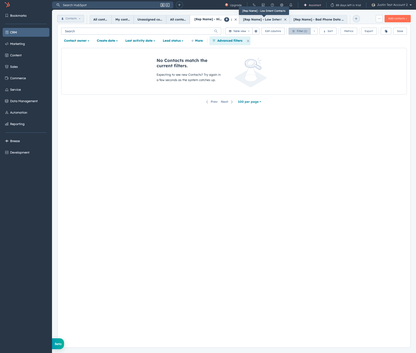 Confirm [Rep Name] - Low Intent Contacts