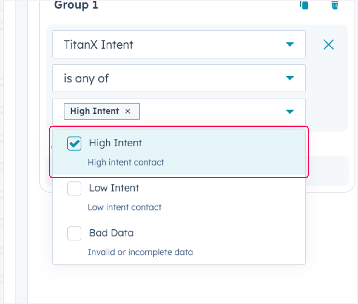 Check High Intent…