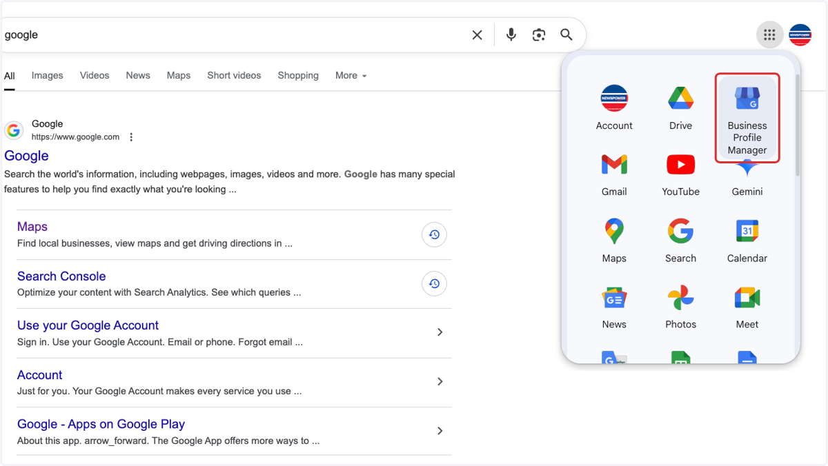 Click on Business Profile Manager