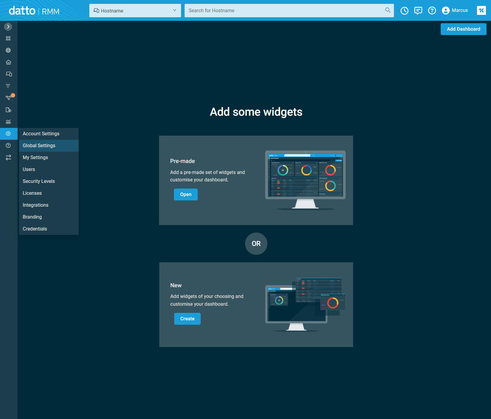 Click on Setup > Global Settings