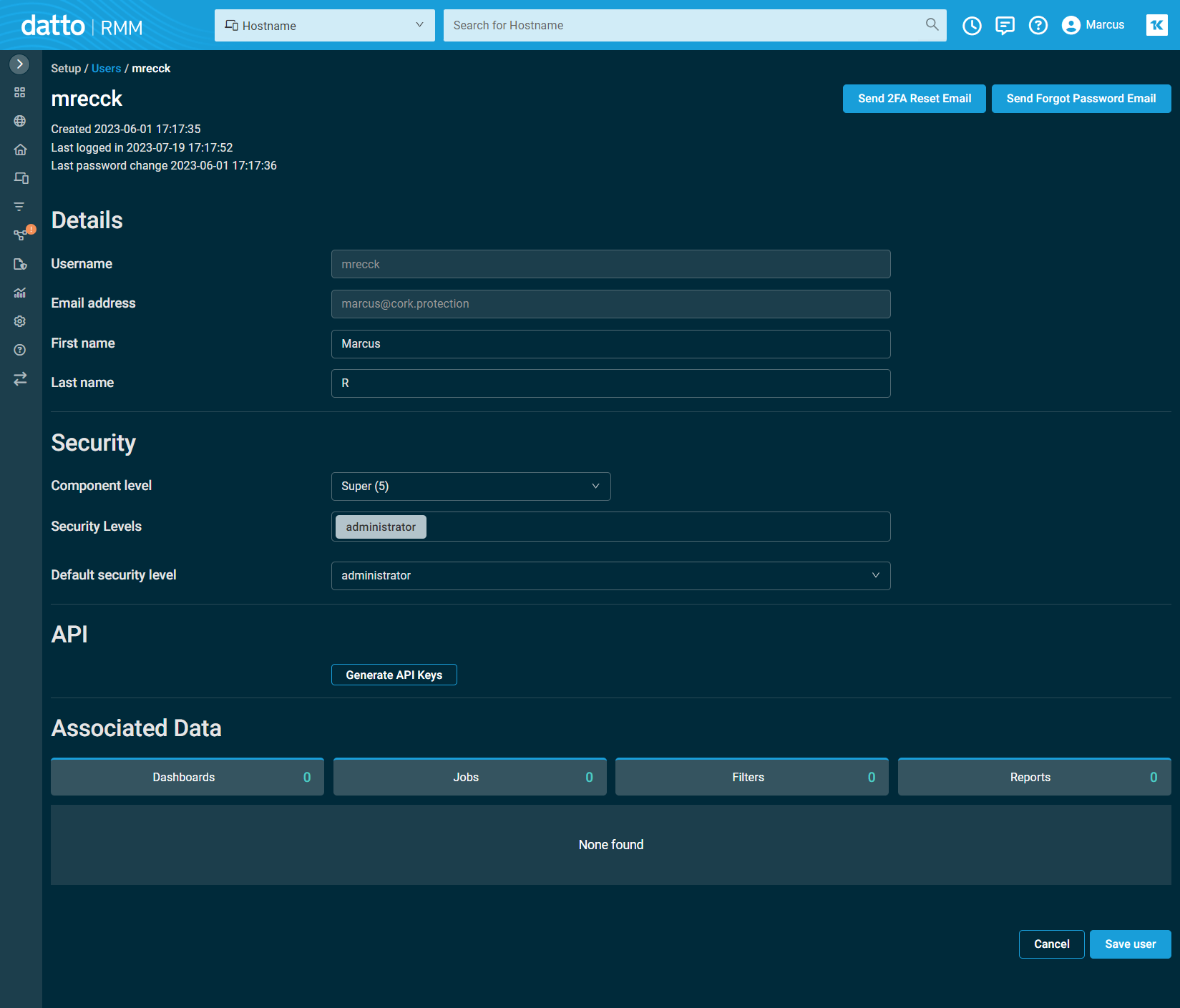 Click on Generate API Keys