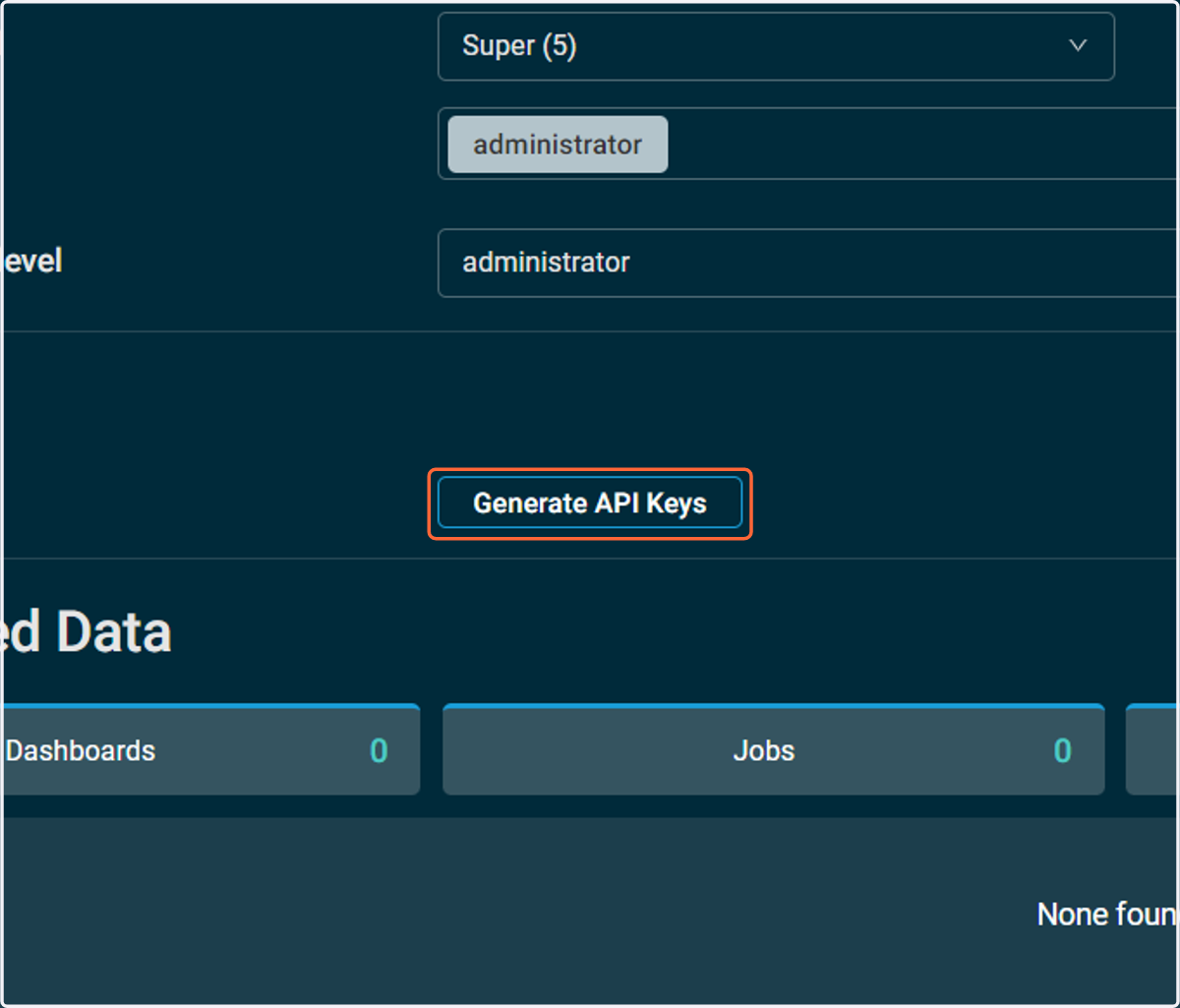 Click on Generate API Keys