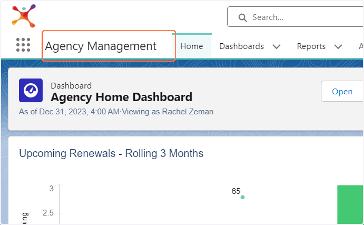Log into Salesforce/Agency Management