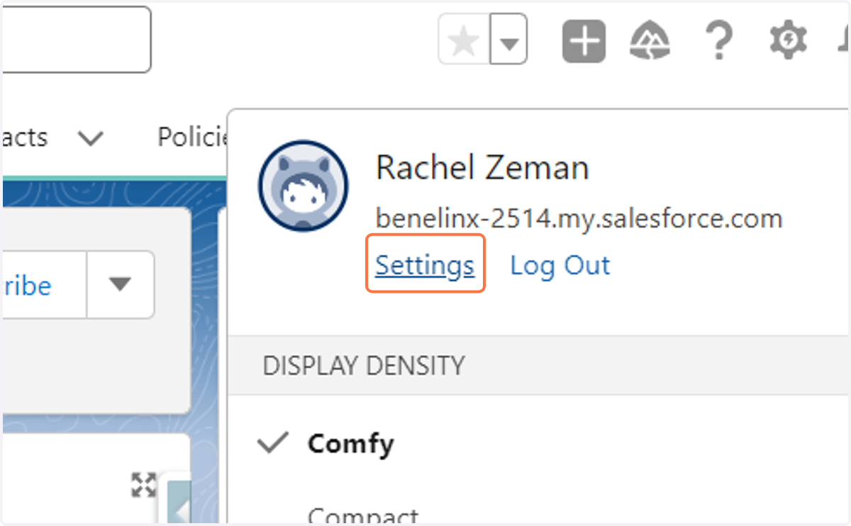 Click on Settings