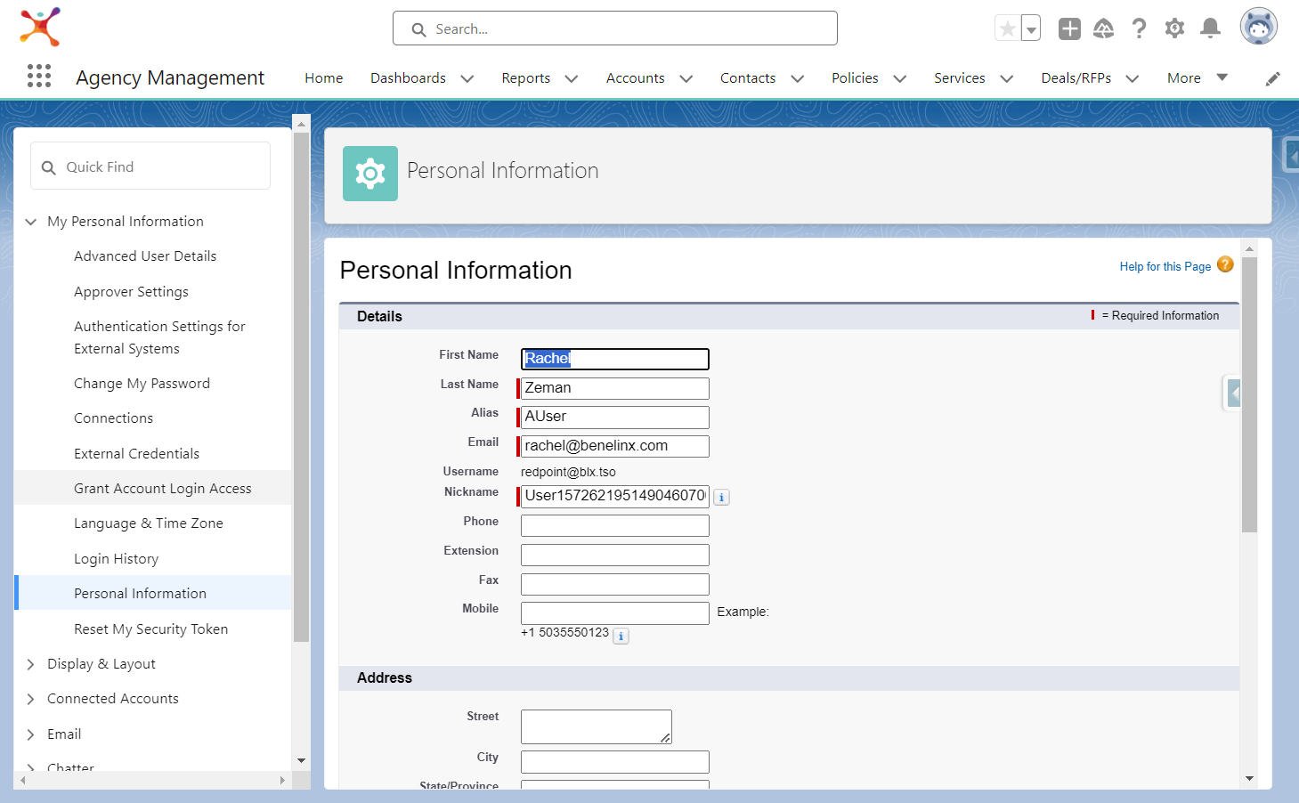 Click on Grant Account Login Access from the menu on the left side