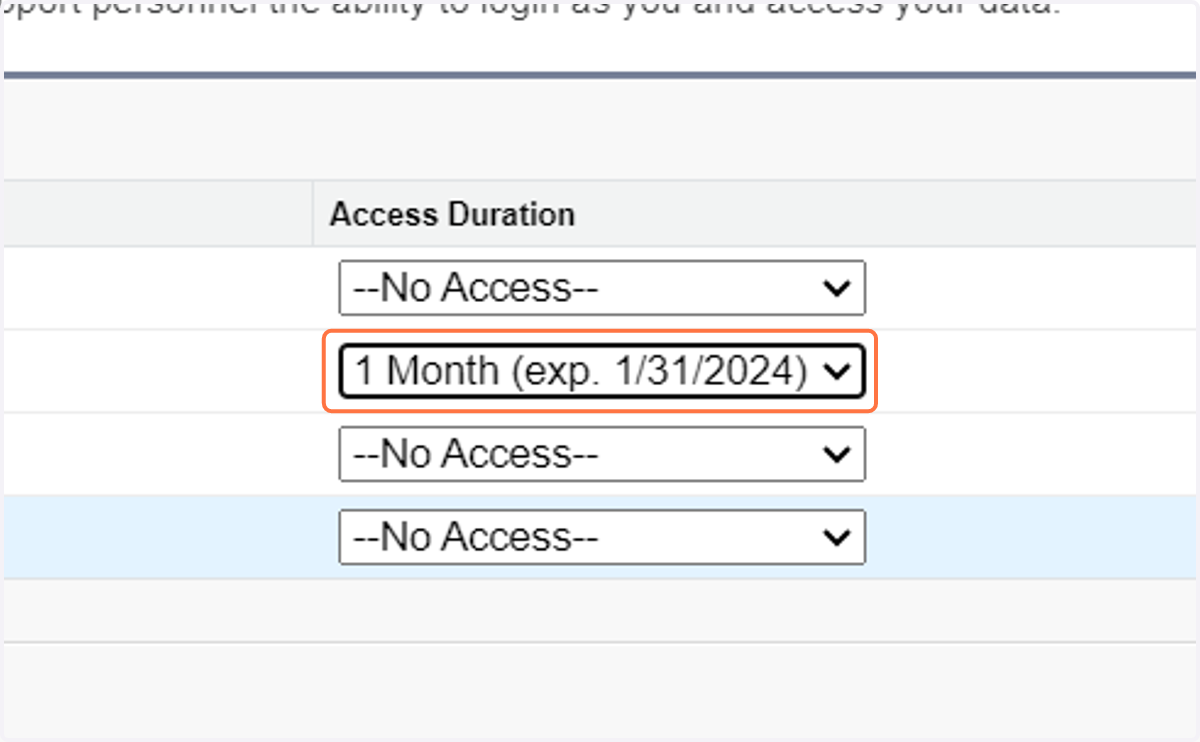 Select 1 Month (exp. 1/31/2024)