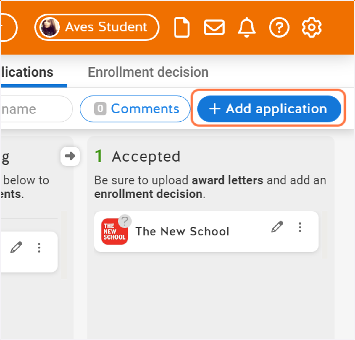 Click on Add application