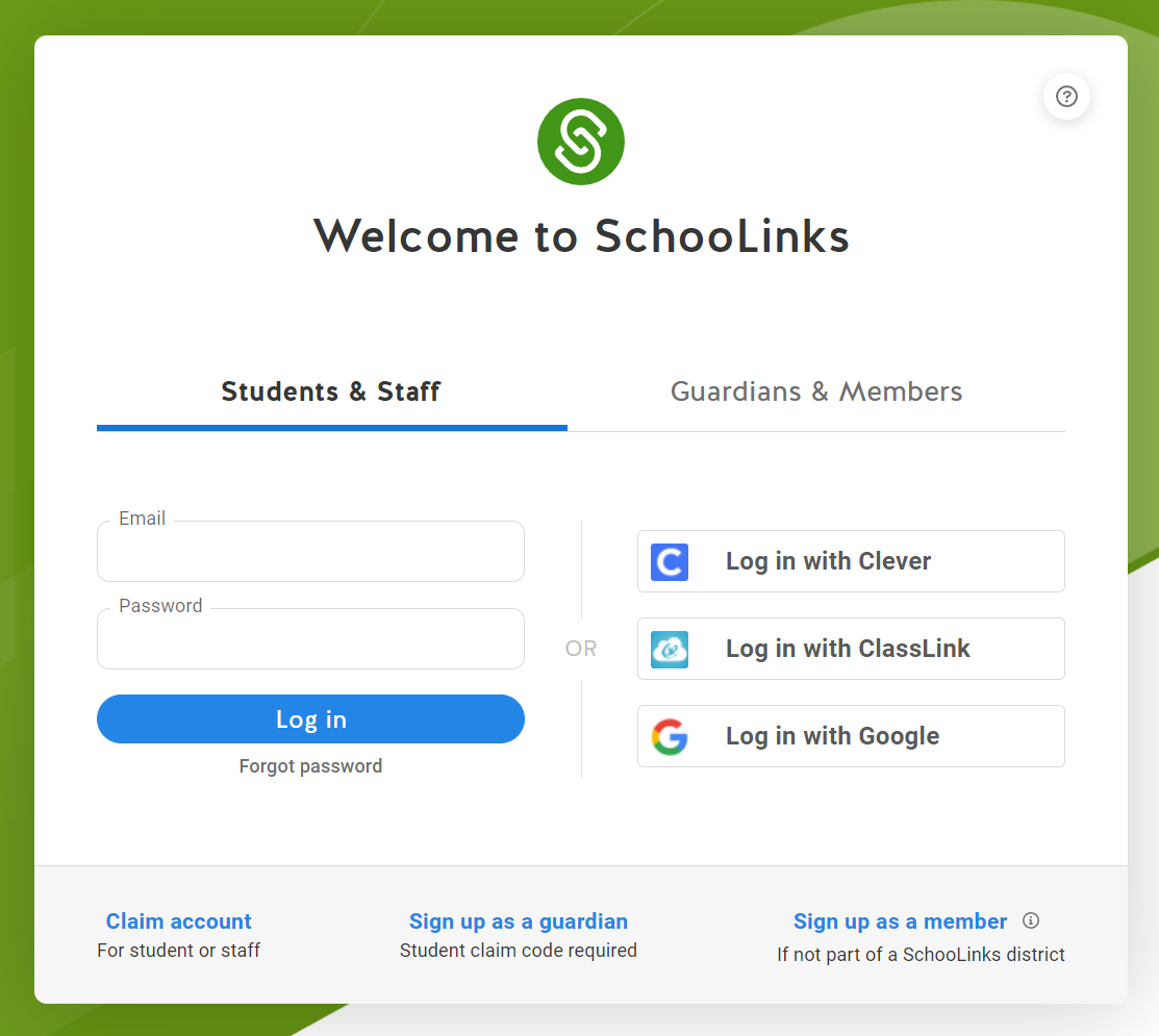 Go to Schoolinks and Log in