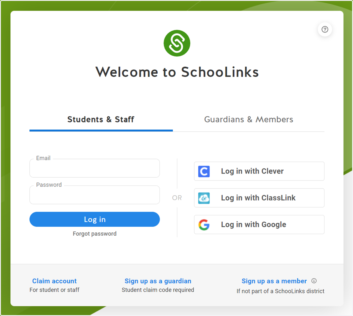 Go to Schoolinks and Log in