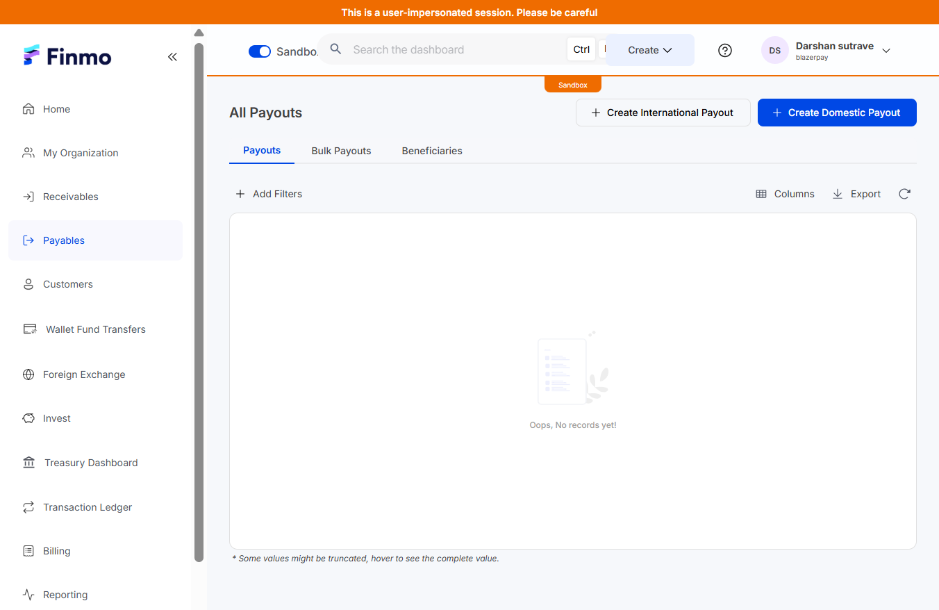 Click on Payables