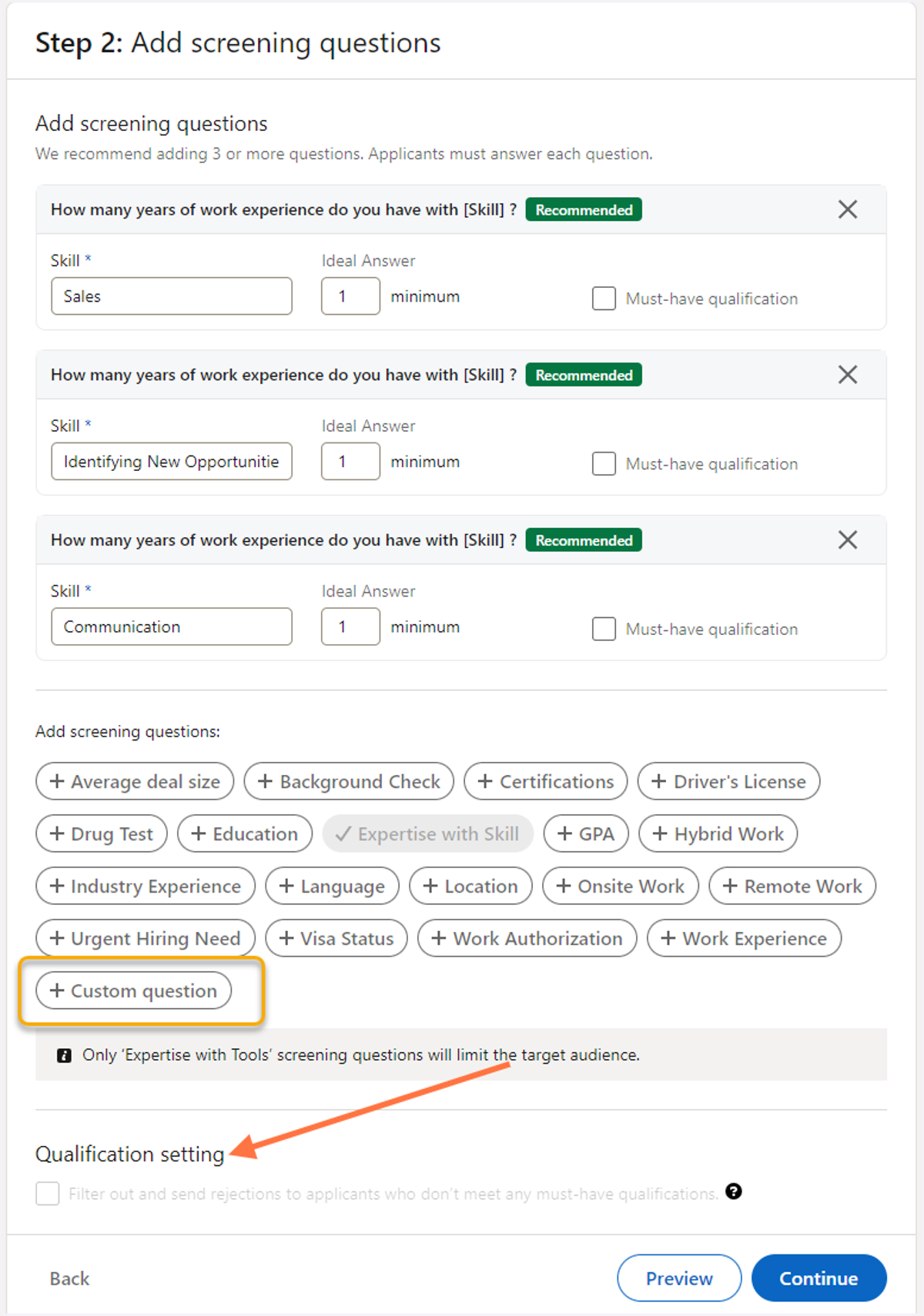 Screening Questions