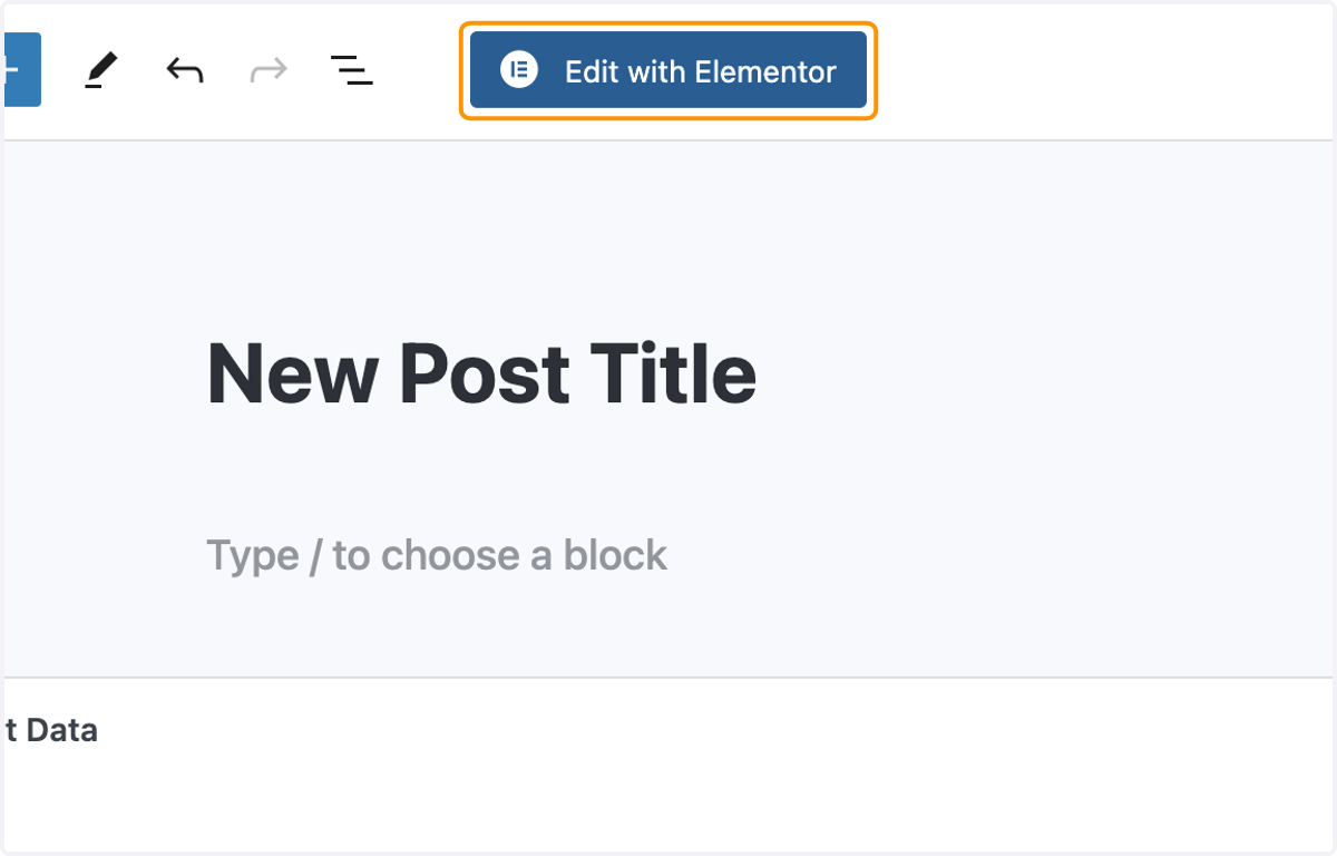 Click on Edit with Elementor