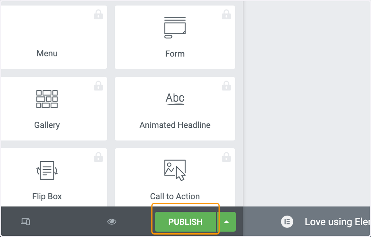 Click on PUBLISH