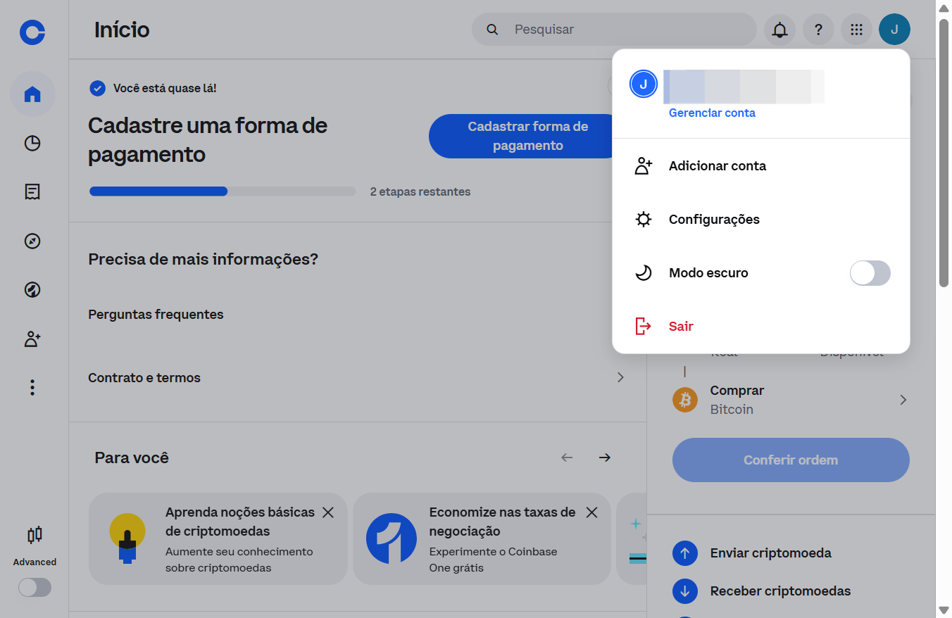 Clique no nome de usuário