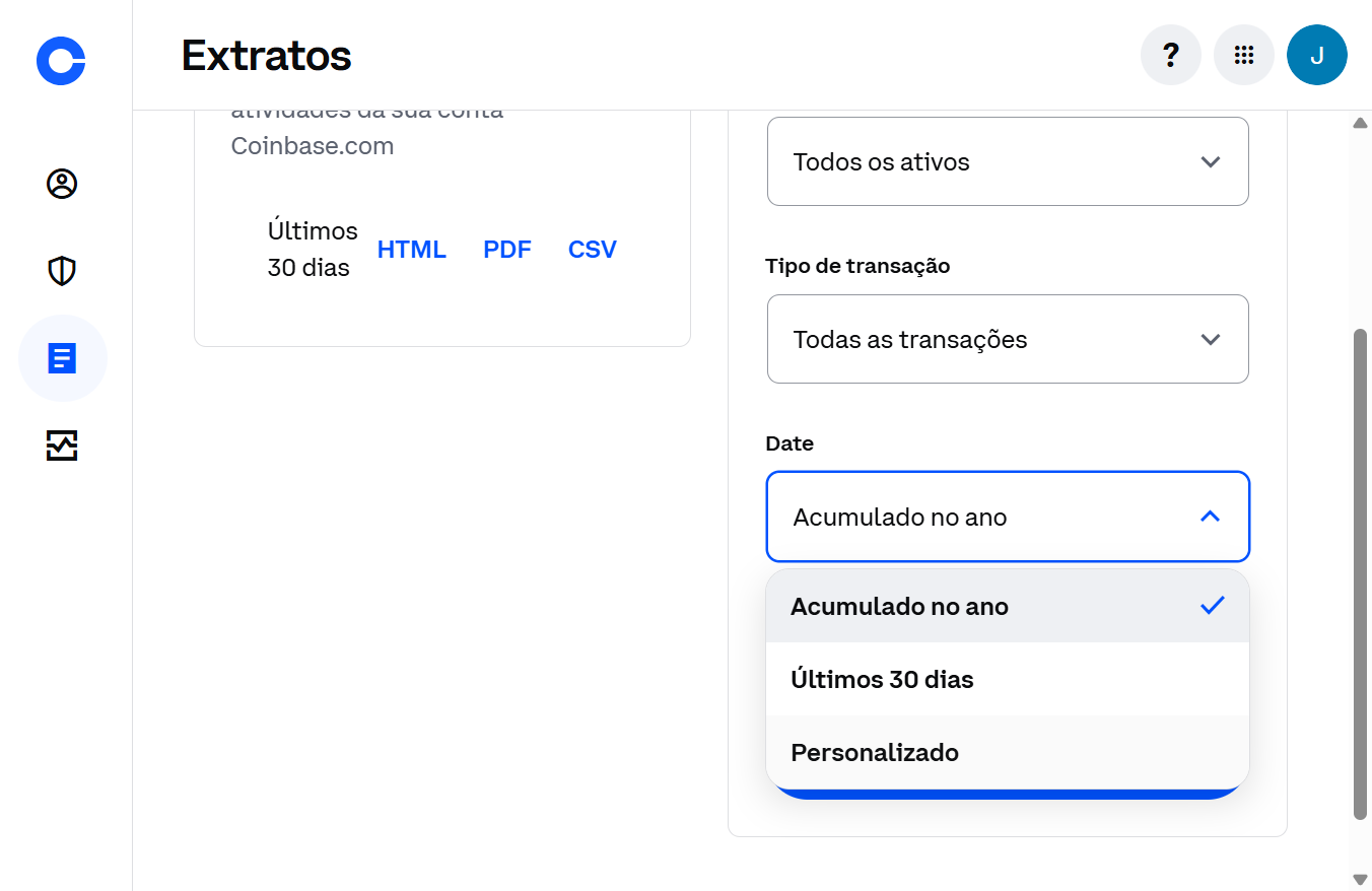 Clique em Personalizado