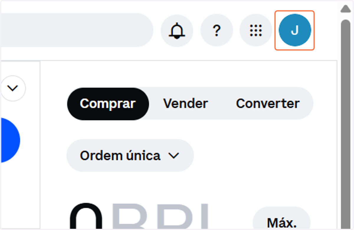 Clique no ícone de perfil