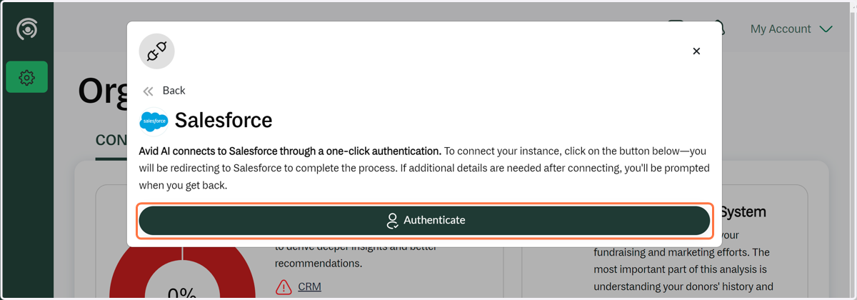 Click on Authenticate