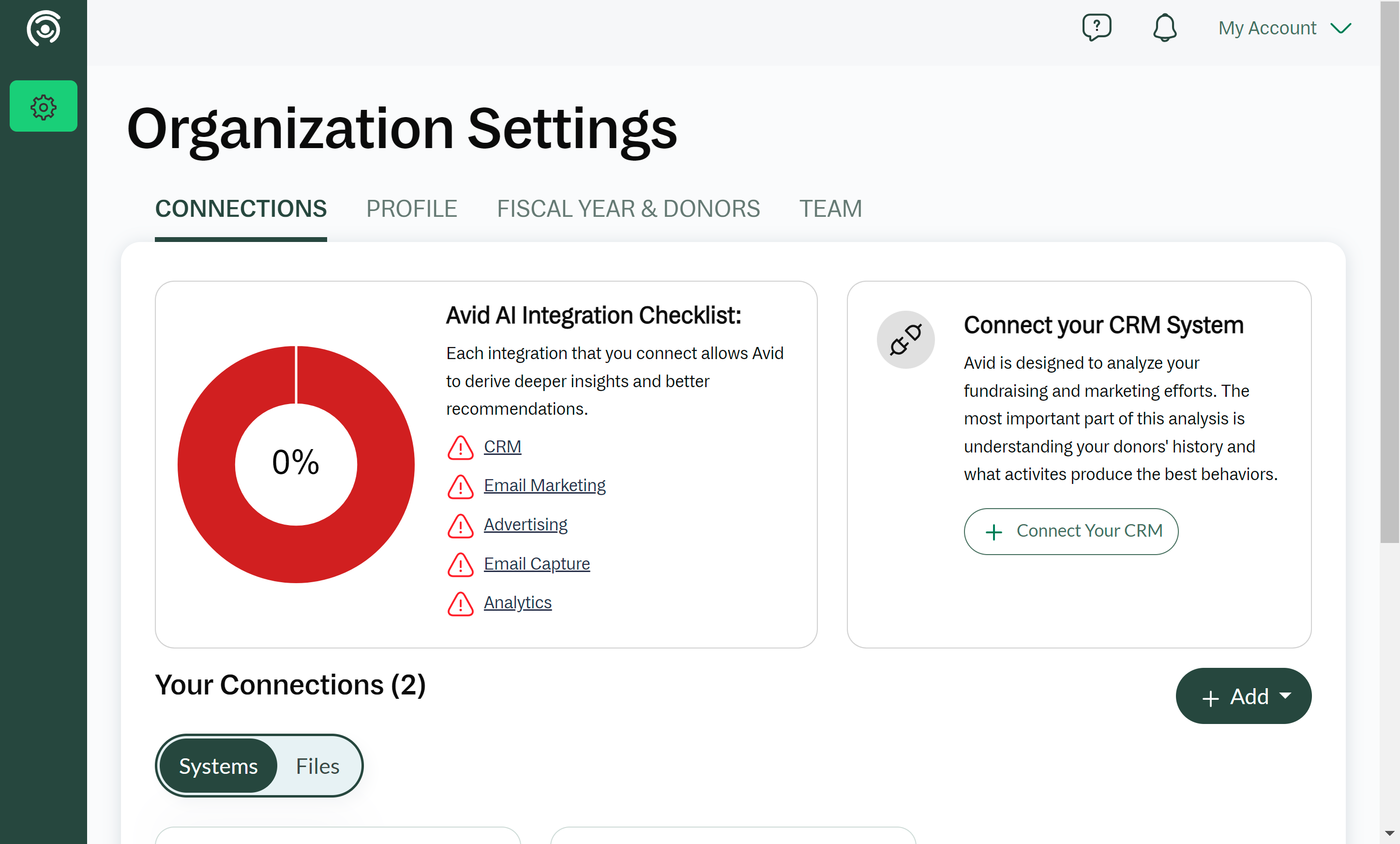 Click on Connect Your CRM