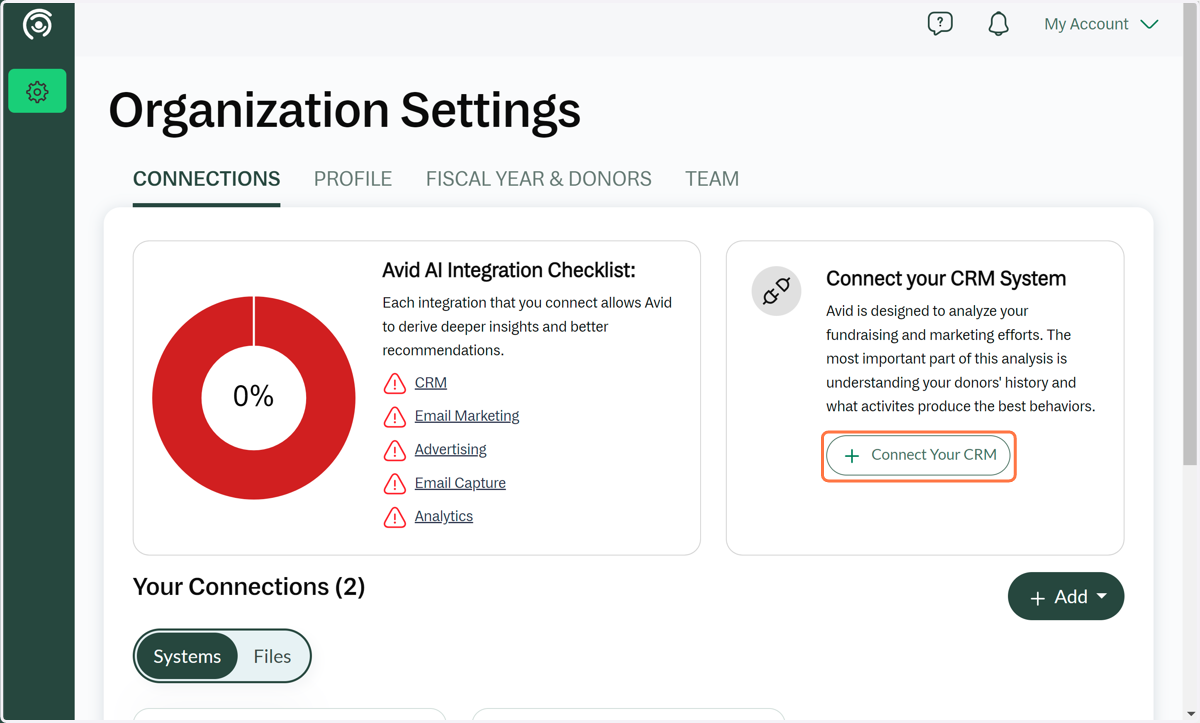 Click on Connect Your CRM