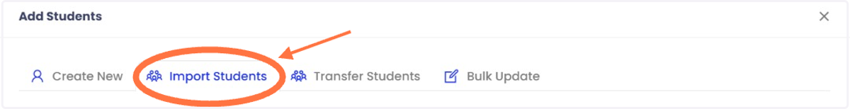 Klik 'Import Student' untuk menambah pelajar. Bagi pelajar yang telah berada dalam sekolah tersebut perlu klik 'Transfer Students'.