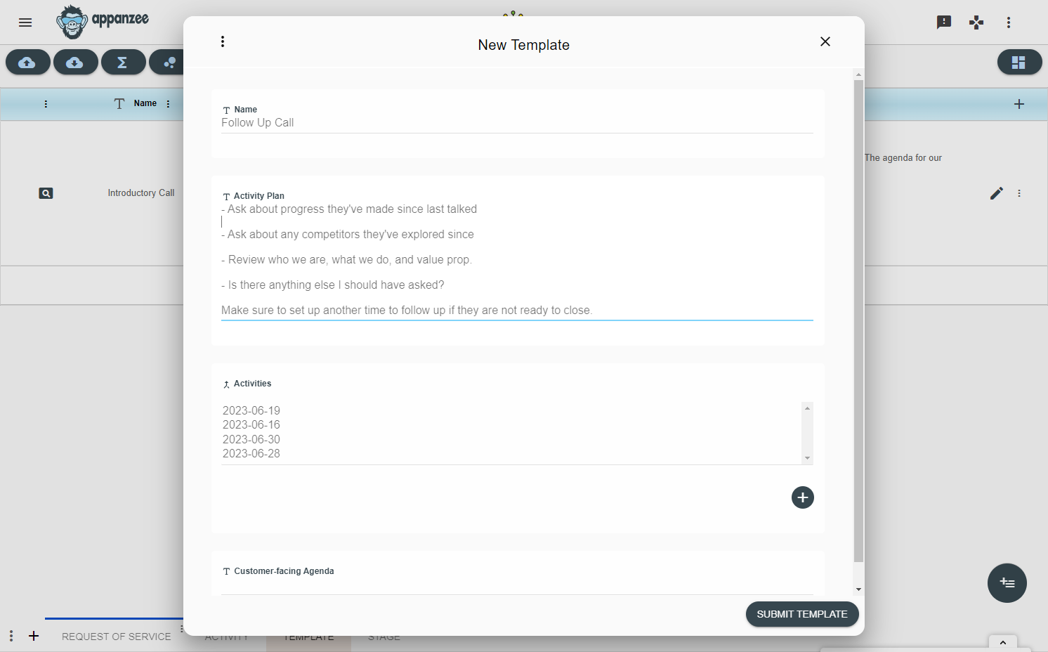 Type in an Activity Plan