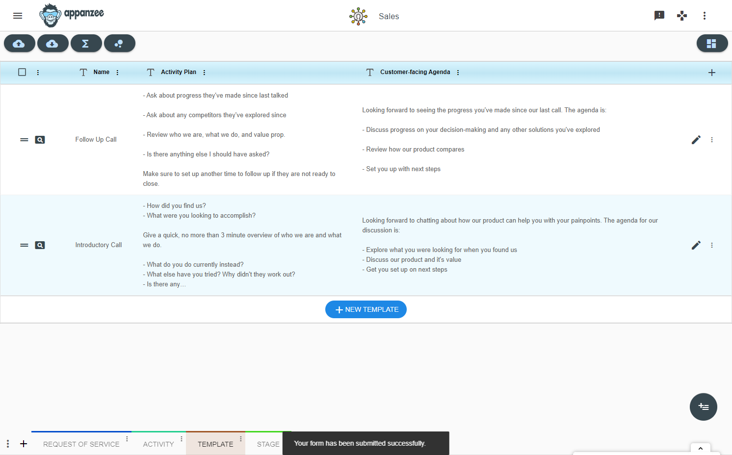 There it is! You can now use this template for different Activities
