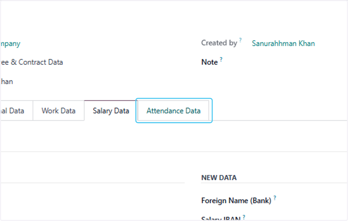 Click on Attendance Data