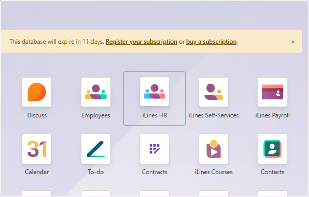 Click on iLines HR
