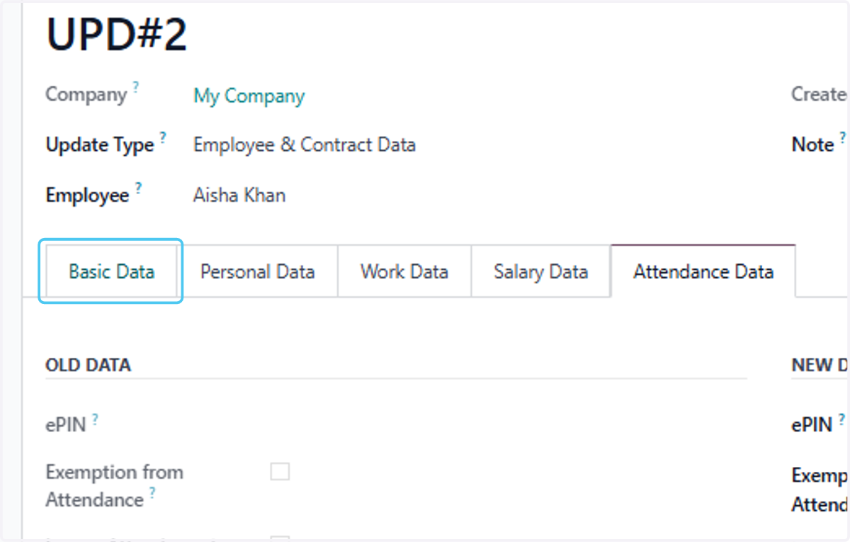 Click on Basic Data