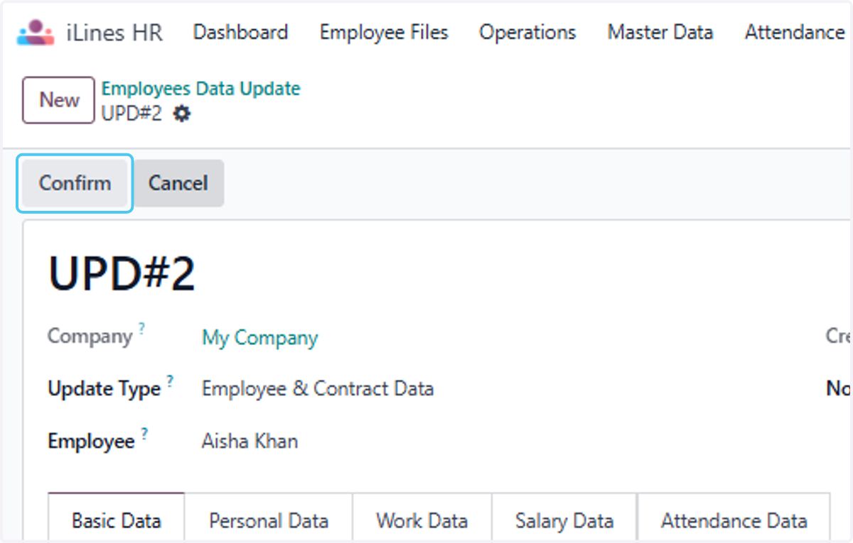 Click on Confirm