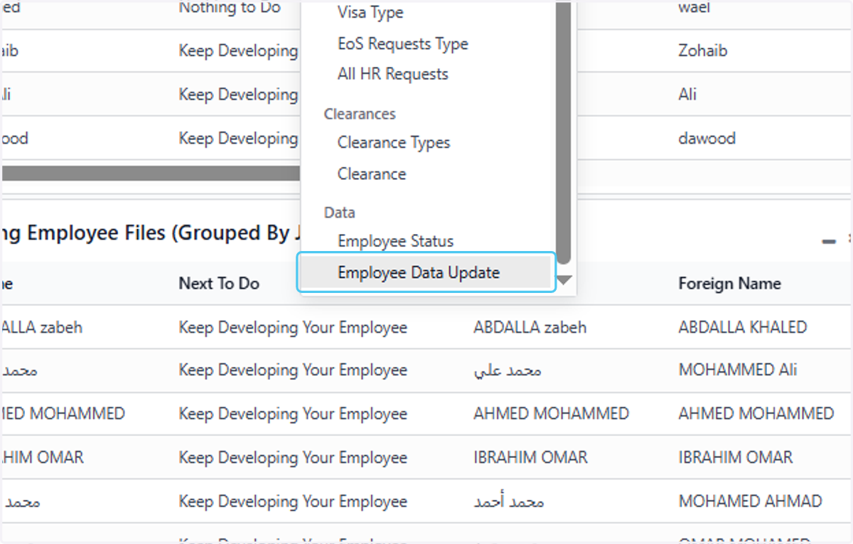 Click on Employee Data Update