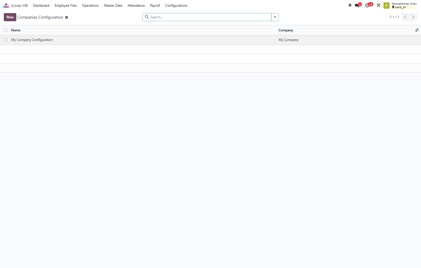 Click on My Company Configuration