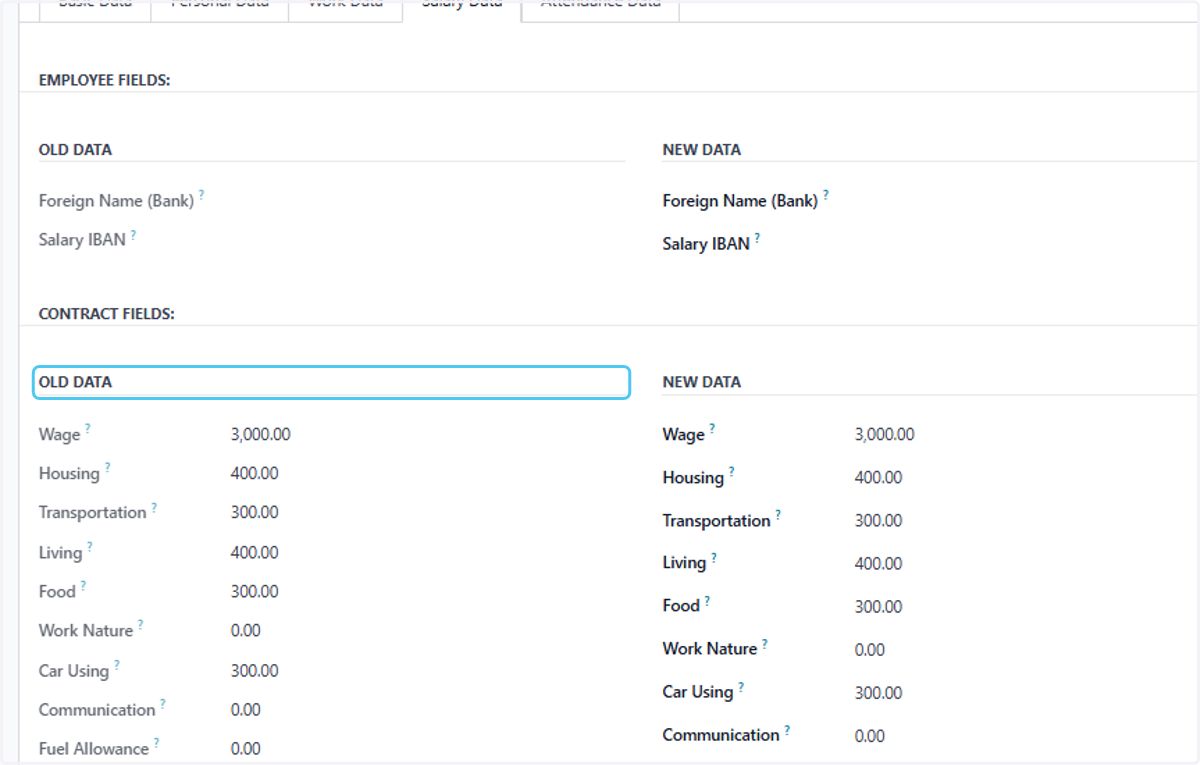 Click on OLD DATA