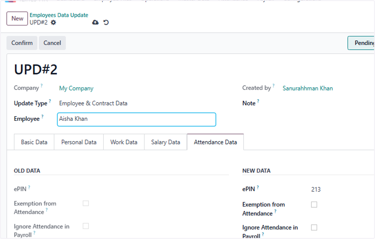 Click on Employee?