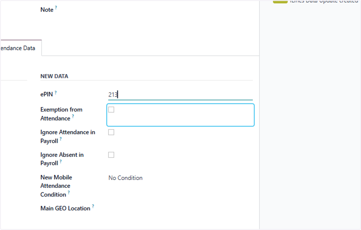 Click on Exemption from Attendance?