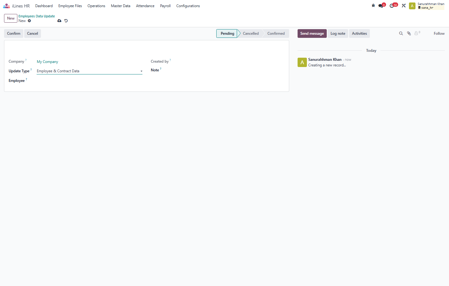 Click on Employee & Contract Data…