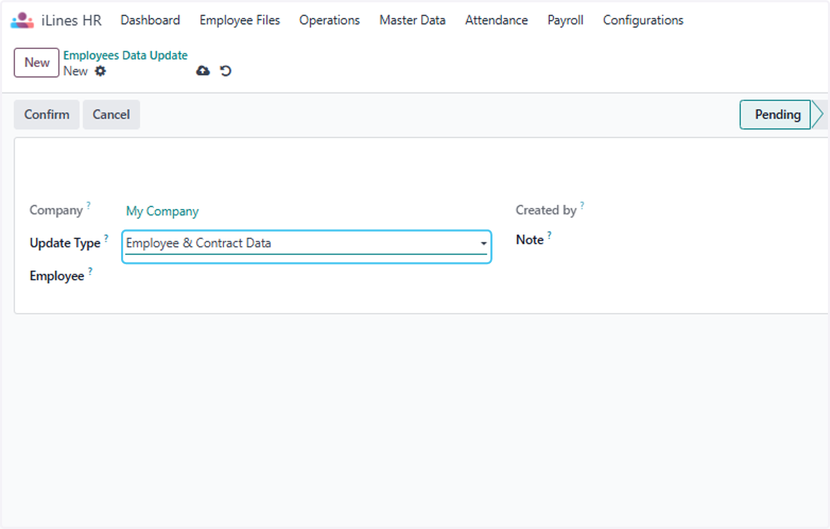 Click on Employee & Contract Data…
