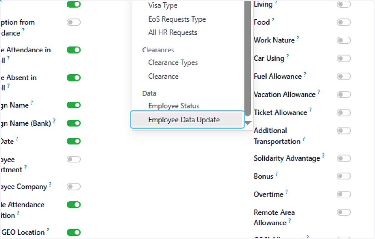 Click on Employee Data Update