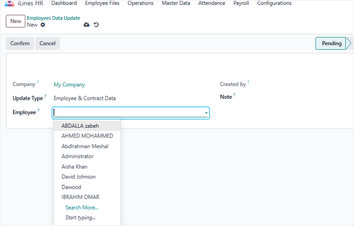 Click on Employee?