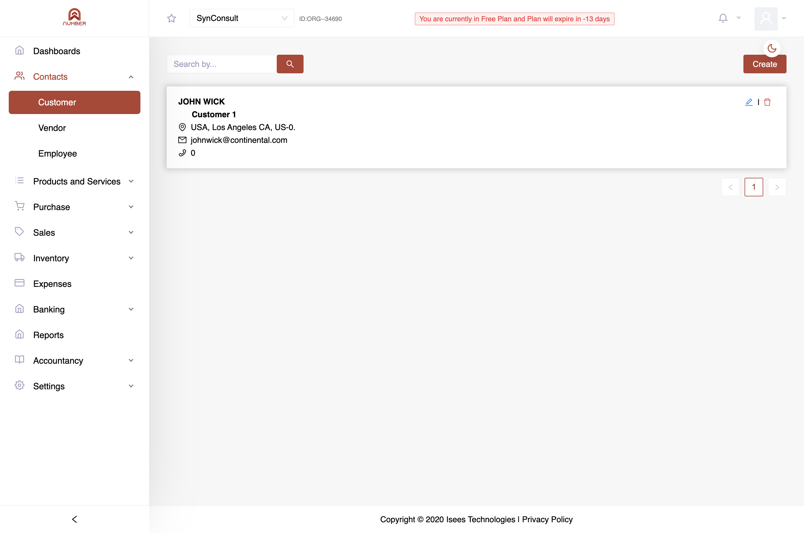 You will be able to see the list of customers in Customers Option. You can edit or delete customer profiles as needed to keep your records up to date.