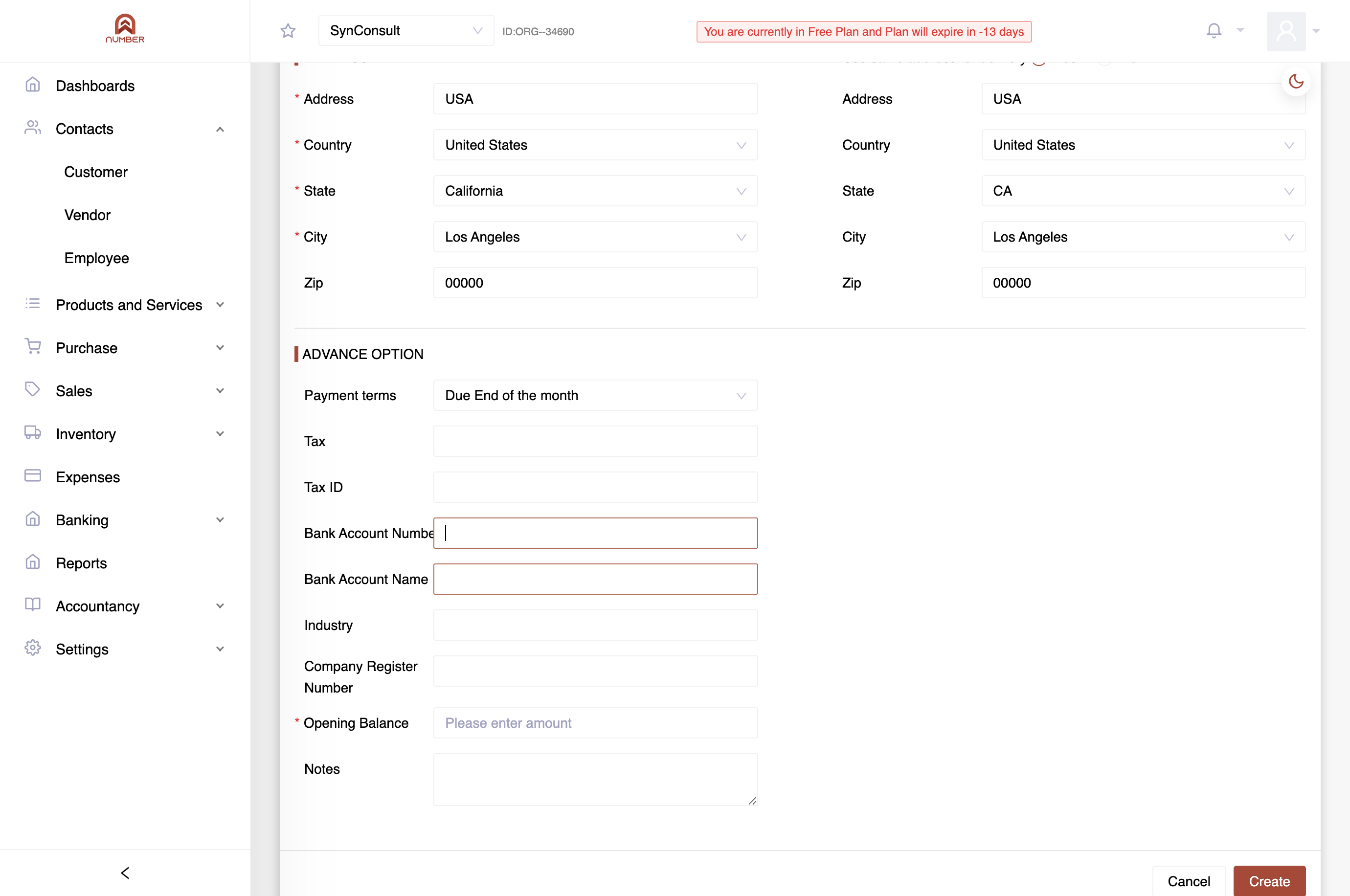 Provide the customer's bank "Bank Account Name".